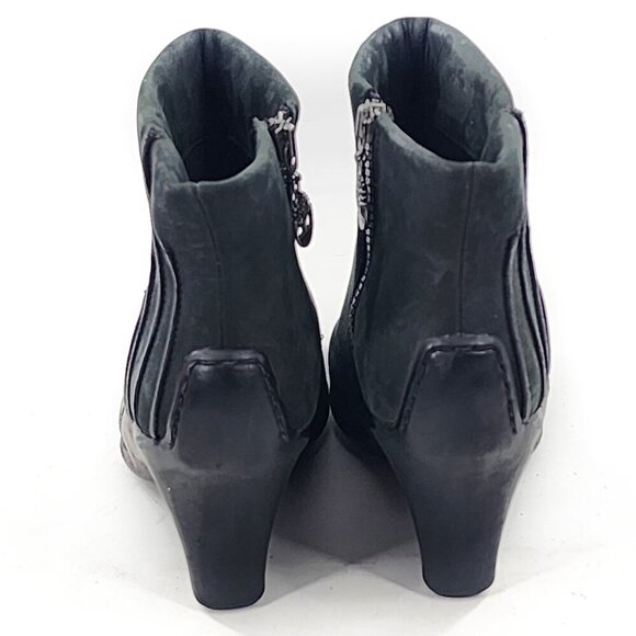 TIMBERLAND Baychester Black Nubuck Square Toe Heel Side Zip Ankle Boot - Picture 5 of 9